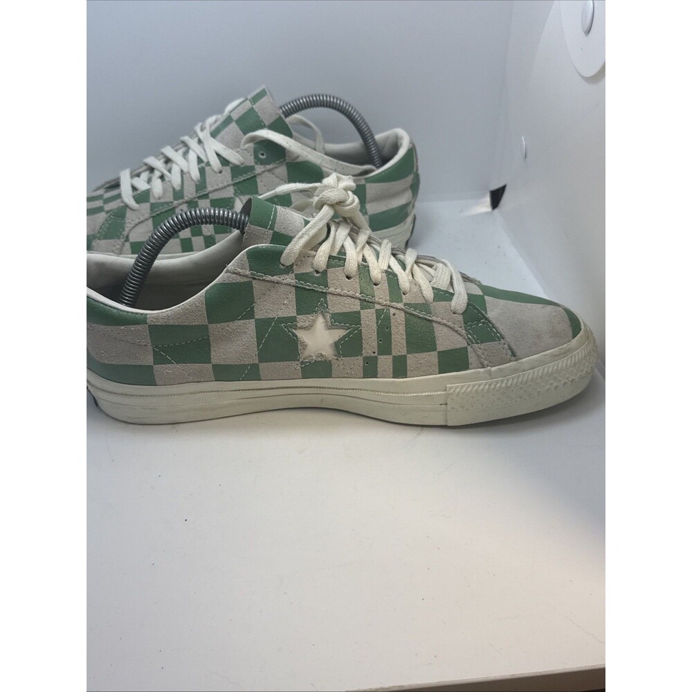 Converse One Star Ox Low Top White Checkered Green 172353C Men's 8.5 /Women’s 10 - Picture 4 of 9
